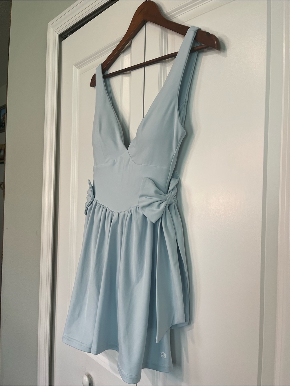 Altard State AS Revival Light Blue V-Neck Bow-Accent Women's Dress
